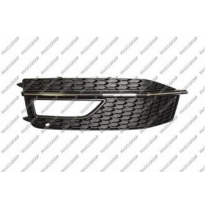 Rejilla Izquierda Paragolpes-Negra-Con Agujeros Antiniebla-Con Moldura Cromada Mod. S4 Audi A4 2012-&gt;