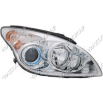 Optica Dcha H1+h7 Electrica-C/Motor-Cromada