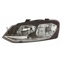 Vw Polo 14-*Faro Izq Con Regulacion Electrica Con Motor H7/H7 Interior Negro