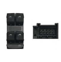 Audi A4/A5/Q5 07-*Interruptor Puerta Delanter. Izq(Negro/Blanco)(4 Botones)10pin