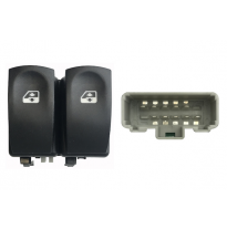 Renault Clio 05-*Interruptor Puerta Delanter. Izq (2 Botones) 10pin (Conector Gris)