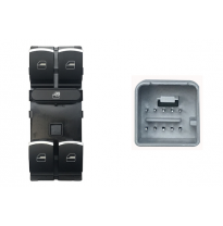 Vw Golf/Passat 08-*Interruptor Puerta Delanter. Izq(Negro/Cromado)(4 Botones)10pin