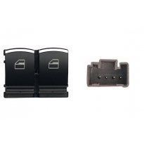 Vw Golf/Caddy 08-*Interruptor Puerta Delanter. Izq(Negro/Cromado)(2 Botones)4pin