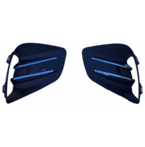 RENAULT CLIO V 2019.06-*KIT REJILLAS DCH/IZQ PARAGOLPES DELANTERO SIN AGUJEROS - CON MOLDURA CROMADA