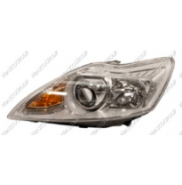 Optica Izquierda H7+h1 Electrica-Con Motor-Con Luz De Giro (Afs)-Cromada Ford Focus 2007-&gt;
