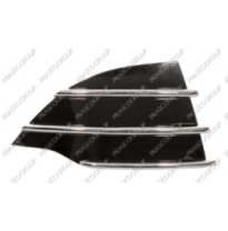 Rejilla Derecha Parachoques-Negro Brillante Con Moldura Cromada-Con Agujero Para Tapagancho