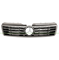 REJILLA-NEGRA BRILLANTE CON MOLDURA CROMADA-CON MARCO PLATA