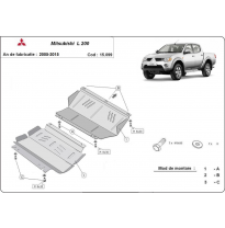 Cubre carter de Acero para el motor y el radiador del Mitsubishi L 200 Año: 2005 - 2015 Grosor: &quot;3&quot;mm Todas las motorizaciones