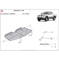 Protector de Acero para caja de cambios Mitsubishi L 200 Año: 2005 - 2015 Grosor: &quot;3&quot;mm Todas las motorizaciones