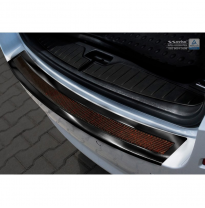 Protector Paragolpes Trasero Acero Inox &#039;Deluxe&#039; Bmw 5-Serie F11 Touring 2010-2016 Negro/Red-Negro Carbon