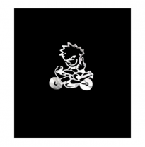 Adhesivo De Níquel 'Travieso En La Moto' - 60x60mm