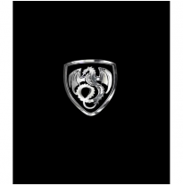 Adhesivo De Níquel &#039;Dragón En Un Escudo&#039; - 50x45mm