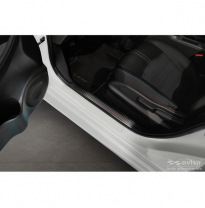 Protectores de umbral de puerta de acero inoxidable negros adecuados para Nissan Leaf II 2017- - &#039;Lines&#039; - 4 piezas