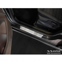 Protectores De Umbral De Puerta De Acero Inoxidable Valido Para Ford Transit Connect Ii 2014-2017 Y Fl 2017- &#039;Lines&#039; - 2 Piezas