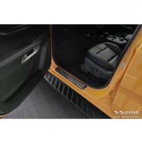 Protectores de umbral de puerta en acero inoxidable negro aptos para Ford Ranger VI 2022- &#039;Lines&#039; - 4 piezas