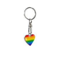 Llavero de acero - &quot;Corazón&quot; arco iris
