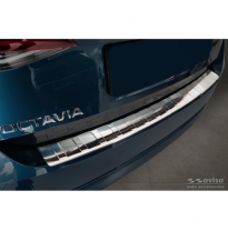 Protector de parachoques trasero de acero inoxidable apto para Skoda Octavia IV Liftback 2020- &#039;Ribs&#039;