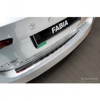 Protector de parachoques trasero de acero inoxidable apto para Skoda Fabia IV Hatchback 2021- &#039;Ribs&#039;