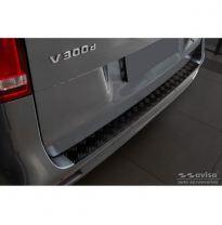 Protector de parachoques trasero de aluminio negro mate adecuado para Mercedes Vito y Clase V 2014-2019 y Facelift 2019- 'Placa