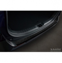 Protector de parachoques trasero de aluminio negro mate adecuado para Toyota RAV4 (5ª Gen.) 2018- y Suzuki Across 2020- 'Riffled