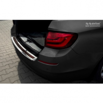 Protector Acero Paragolpes Trasero &#039;Deluxe&#039; Bmw 5-Serie F11 Touring 2010-2016 Chrome/Red-Black Carbon