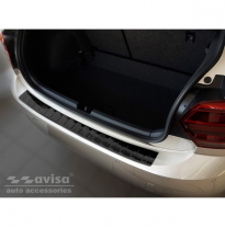 Protector de parachoques trasero de acero inoxidable negro valido para Volkswagen Polo VI 5 puertas 2017- &#039;Ribs&#039;