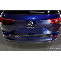 Protector de parachoques trasero de acero inoxidable negro valido para Volkswagen Golf VIII Variant 2020- &#039;Ribs&#039;