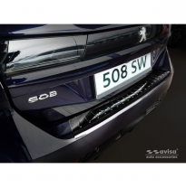 Protector negro acero paragolpes trasero Peugeot 508 II SW 2019- &#039;Ribs&#039;