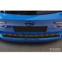 Protector de parachoques trasero de acero inoxidable negro apto para Opel Astra L Sportstourer 2022- 'Ribs'