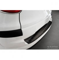 Protector de parachoques trasero de acero inoxidable negro para Fiat 500L Facelift 2017- 'Ribs'