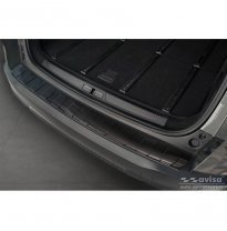 Protector de paragolpes trasero de acero inoxidable negro apto para Citroën C5 X 2021- &#039;Ribs&#039; AVISA