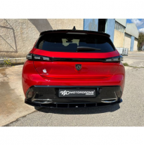 Faldón de paragolpes trasero (Difusor) apto para Peugeot 308 III HB 5 puertas 2021- (ABS Negro brillo)