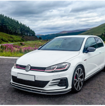 Faldón de alerón delantero para Volkswagen Golf VII (7.5) GTi/GTD/R/R-Line 2017-2019 (ABS negro brillante)