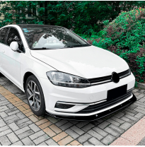 Labio de spoiler delantero AutoStyle compatible con Volkswagen Golf VII (7.5) 2017-2019 excepto GTi/GTD/R/R-Line (ABS negro bril