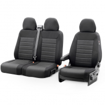 Original Design Fundas de asiento de tela 2+1 especifica para Ford Transit 2014- (con reposabrazos en el asiento)