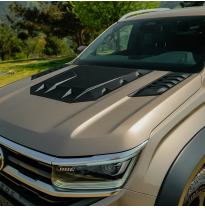 Ventilación de capó unidireccional compatible con Volkswagen Amarok MK2 2022 - Negro mate