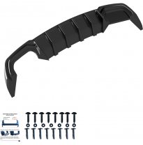 Difusor trasero unidireccional compatible con Audi A3 (8V) Sedán Facelift 2016-2020 (doble escape L) - Negro brillante Oneway