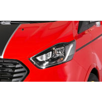 Pestañas de faros delanteros adecuados para Ford Transit Custom y Tourneo Custom Facelift 2018- (ABS) RDX RACEDESIGN
