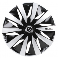 Juego De Tapacubos Sparco Wheels Lazio 13-Pulgadas Negro/Silver Sparco Wheels