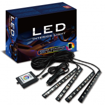 Juego Adhesivo Interiorr Led-Tiras Con Control Por Telefono - Multi-Color - Juego 4 Piezas