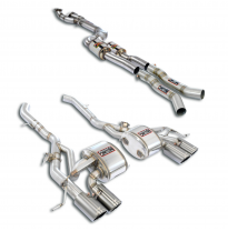 Paquete de escape J-Pipe Touring con válvulas - completo Elimina los catalizadores secundarios + filtros de partículas de aceite