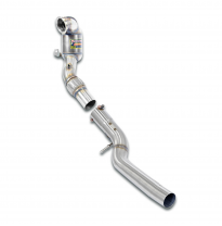 Kit de tubo de escape turbo + catalizador metálico WRC 100 CPSI Sistema 100% de acero inoxidable. Tamaño extragrande: Ø76 mm ->