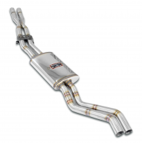 Tubo frontal en forma de "X" + escape central Sistema 100% de acero inoxidable, tamaño extragrande 2 x Ø54 mm MERCEDES W108 280