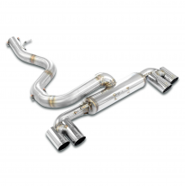 Silencioso trasero Derecho-Izquierdo "Racing" OO80 Sistema 100% Acero Inox, Oversize 2 x Ø65mm -> 2 x Ø60mm -> 1 x Ø76mm - Solo