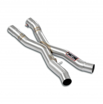 Kit tubos centrales Derecho-Izquierdo  "X - Pipe" Sistema 100% Acero Inox tamaño grande  2 x Ø70mm - 2 x Ø65mm para silenciosos