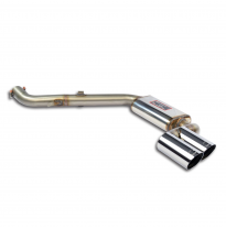Silencioso trasero "Racing" Derecho OO76 Sistema 100% de acero inoxidable, tamaño extragrande 2 x Ø63,5 mm - Solo kit completo -