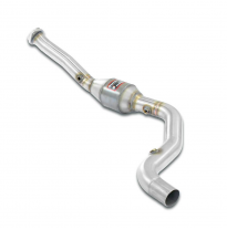 Catalítico metálico delantero derecho Kit de tubo de bajada 100% acero inoxidable, sobredimensionado 2 x Ø65 mm para sistema de