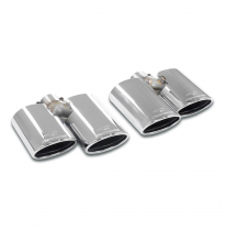 Colas de escape Derecha-Izquierda 120x80 Central + silencioso trasero Ø76mm 100% Acero Inox 4 tubos para difusor "TTS" , requier