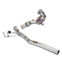 Turbo downpipe kit + Catalizador metalico WRC 100 CPSI Sistema 100% de acero inoxidable, sobredimensionado Ø76 mm - Elimina el f