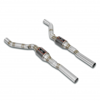 Silencioso delantero con catalizador metalico Derecho-Izquierdo Sistema 100% de acero inoxidable, 2 x Ø63,5 mm -> 2 x Ø60 mm - S